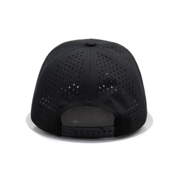 Nylon Solid Waterproof Laser Cut Hole Cap Hat Five 5 Panel Flat Brim  Waterproof 5 Panel Rope Hat - Image 3
