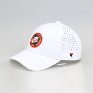 White Stand  Custom Logo Hole Perforated Waterproof Sport Baseball Caps Hats
