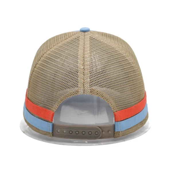 OEM High Profile Structured Crown  Australia Custom Trucker Cap Hat With 2 Side Stripe 5 Panel - Image 3