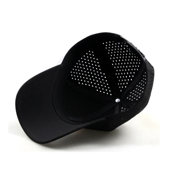 Nylon Whole Sale Custom Men 6 Panel Laser Cut Baseball Cap - Image 2