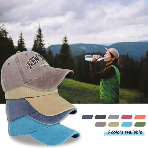Custom Fishing Logo Vintage Retro 6 Panel Wash Cotton Dad Hat Cap Unstructured Baseball Cap Hats Casquette for Men and Women - Image 2